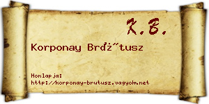Korponay Brútusz névjegykártya